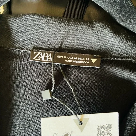 NWT Zara black voluminous short dress M - Picture 7 of 9